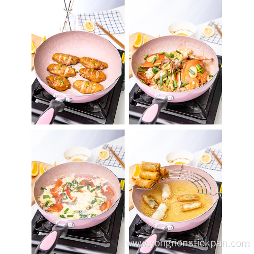 Aluminum Non Stick pink wok pan Cookware